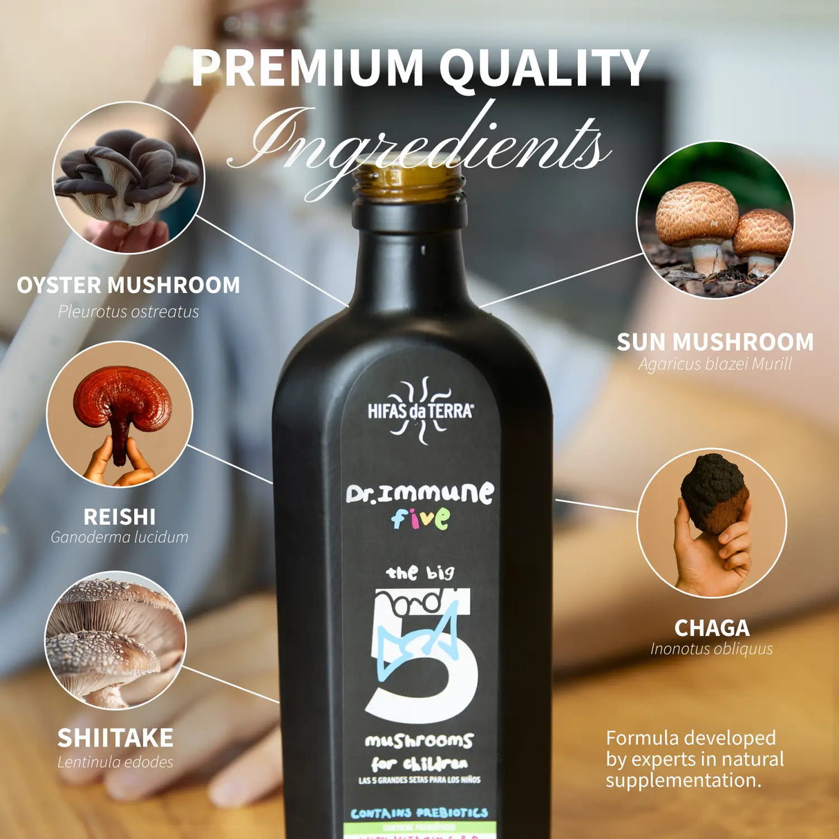 Dr. Immune Five Syrup (Reishi, Agaricus, Oyster, Chaga, Shiitake)