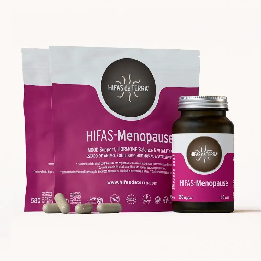 Hifas-Menopause (Reishi, Cordyceps, Lion's Mane, Ashwaghanda KSM 66 and Green Tea extract) capsules