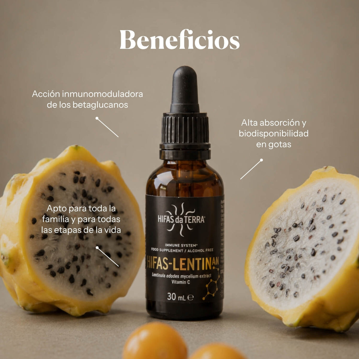 Benefits of HIFAS-Lentinan: Shiitake extract (Lentizumib) in drops | Hifas da Terra
