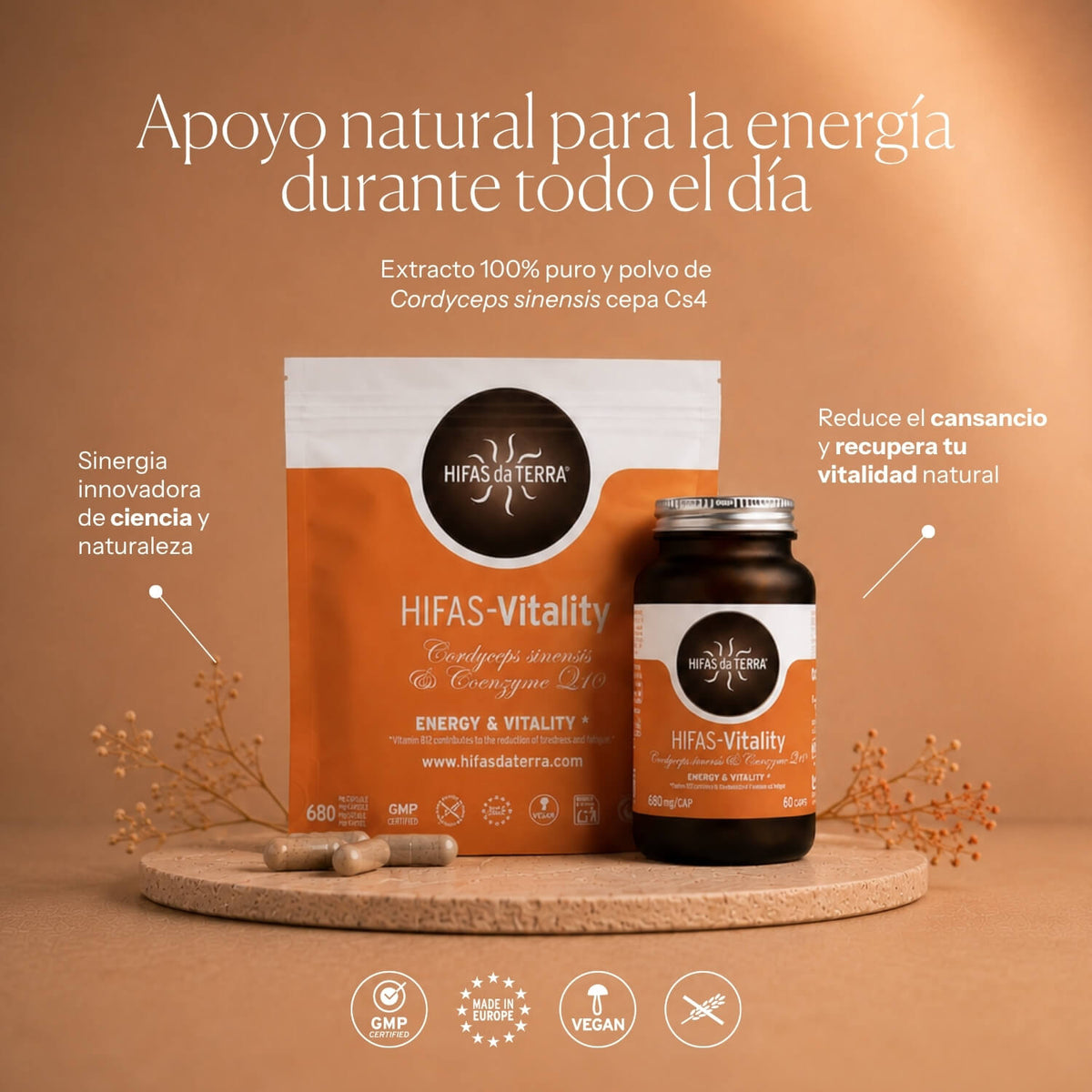 Hifas-Vitality (Cordyceps extract) Energy and Fatigue