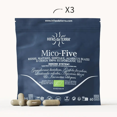 Mico-Five Pure extracts from Reishi, Shiitake, Maitake, Sun and Chaga Mushrooms